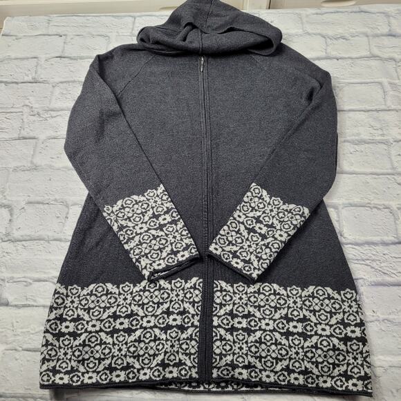 Cynthia Rowley Hooded Nordic Zip Cardigan size Medium - Picture 2 of 16